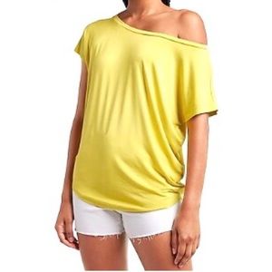 NWOT! Express relaxed off the shoulder London tee in neon yellow